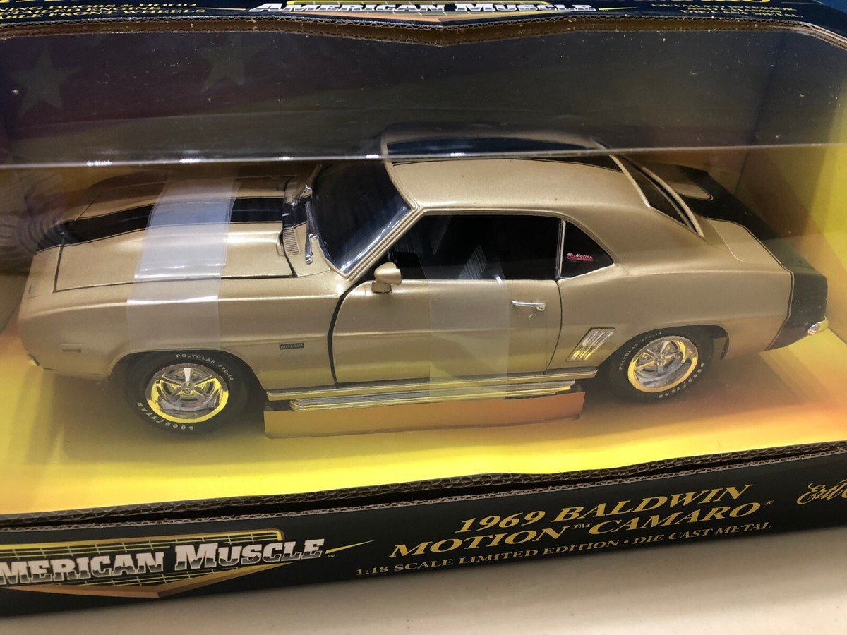 1969 CAMARO BALDWIN MOTION OLYMPIC GOLD 1:18 Ertl American Muscle