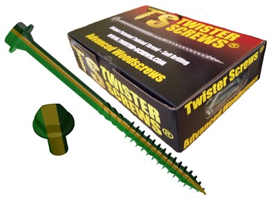 HexDrive byTwisterScrews Sechskantkopf Holz Holz Terrassendielen Schrauben selbstbohrend scharf