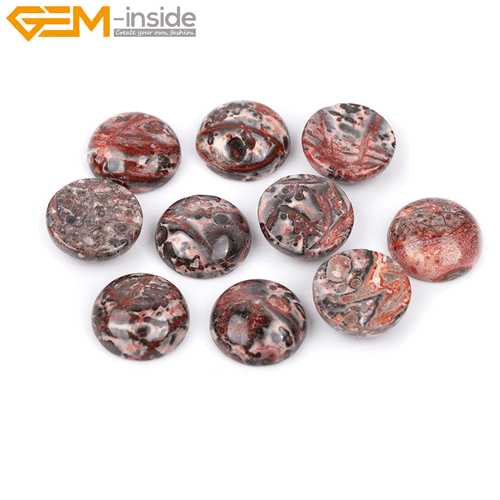 Cabochon Stein Runde Perlen Natürliche Textur Jaspis Anhänger Schmuckherstellung 5 Stck. - Bild 25 von 46