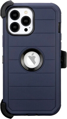 iPhone models Case Built-in Screen Protector heavy duty Max Defend CLIP NOT INCL