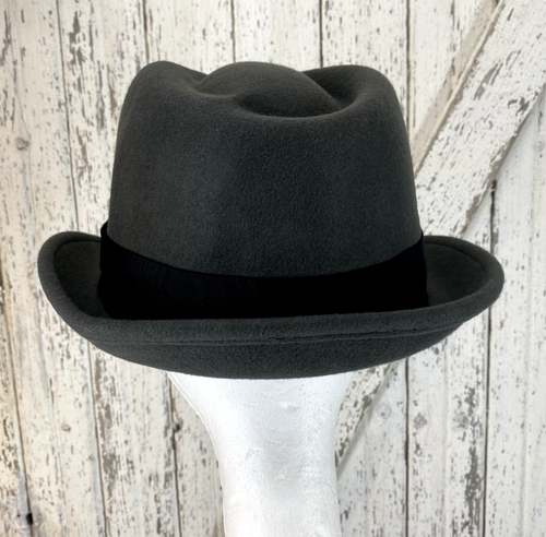 Home Prefer Men's Wool Felt Winter Hat Short Brim Fedora 7 3/8 Gray - Picture 3 of 6
