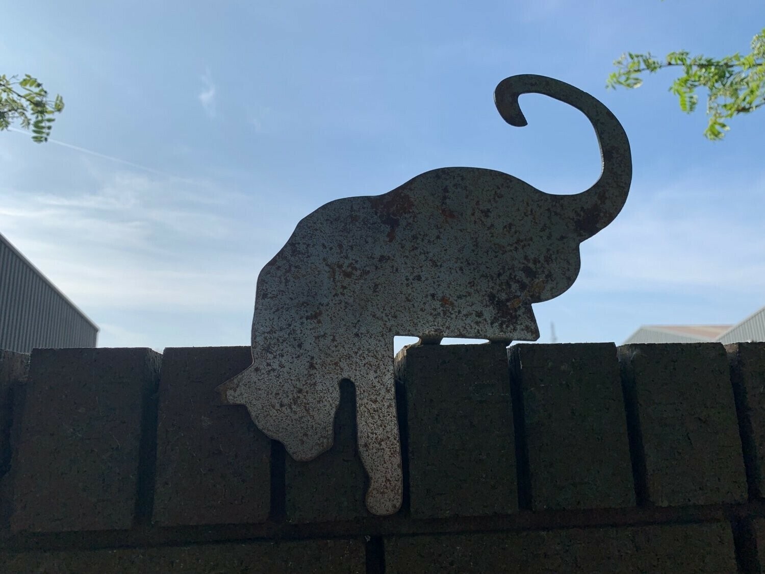 Rusty Cat Fence Post Topper Metal Garden Wall Art Silhouette Ornament Mild Steel