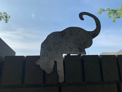 Rostige Katze Zaun Pfosten Topper Metall Garten Wandkunst Silhouette Ornament Baustahl