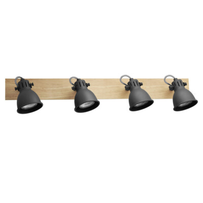SEYNAVE Deckenlampe Factory 4x GU10, max. 35 Watt, für LED geeignet, schwarz