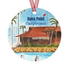 Dana Point Round Metal 2 Sided Ornament  California Travel Memory Gift