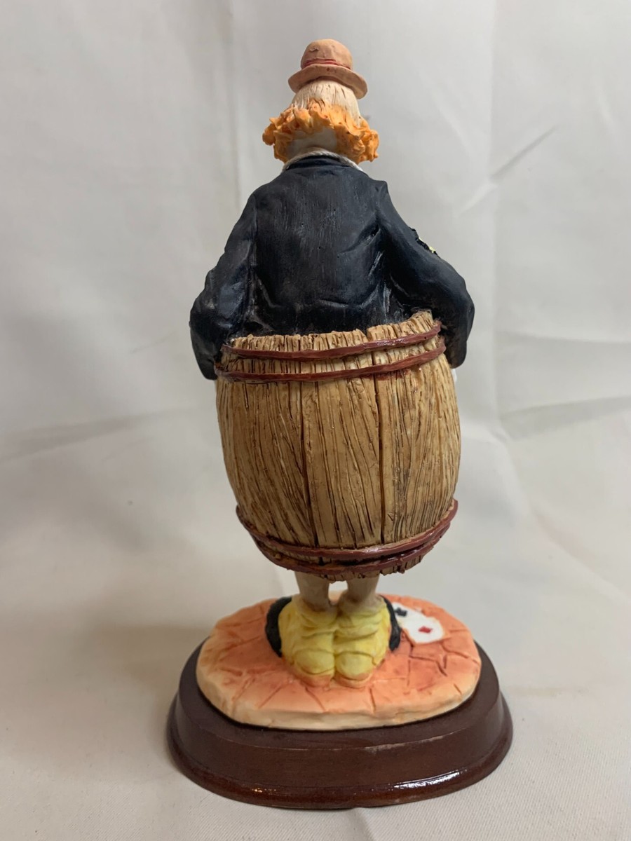 Vintage J.J. Jones Circus Clown Figurine Clown in Barrel