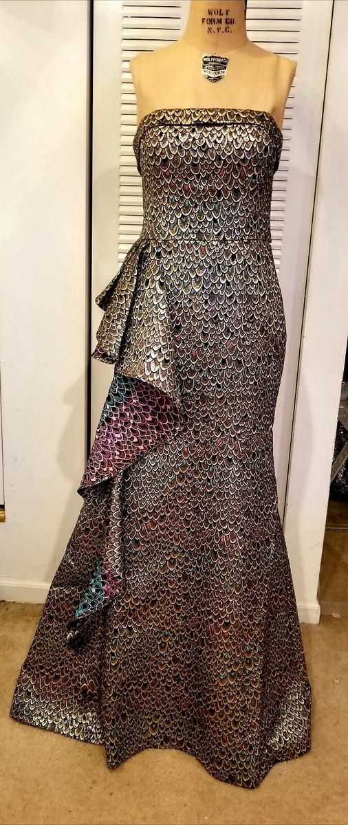 Bebe Alexa Jaquard Drape Mermaid Gown (size 4) NWT | eBay