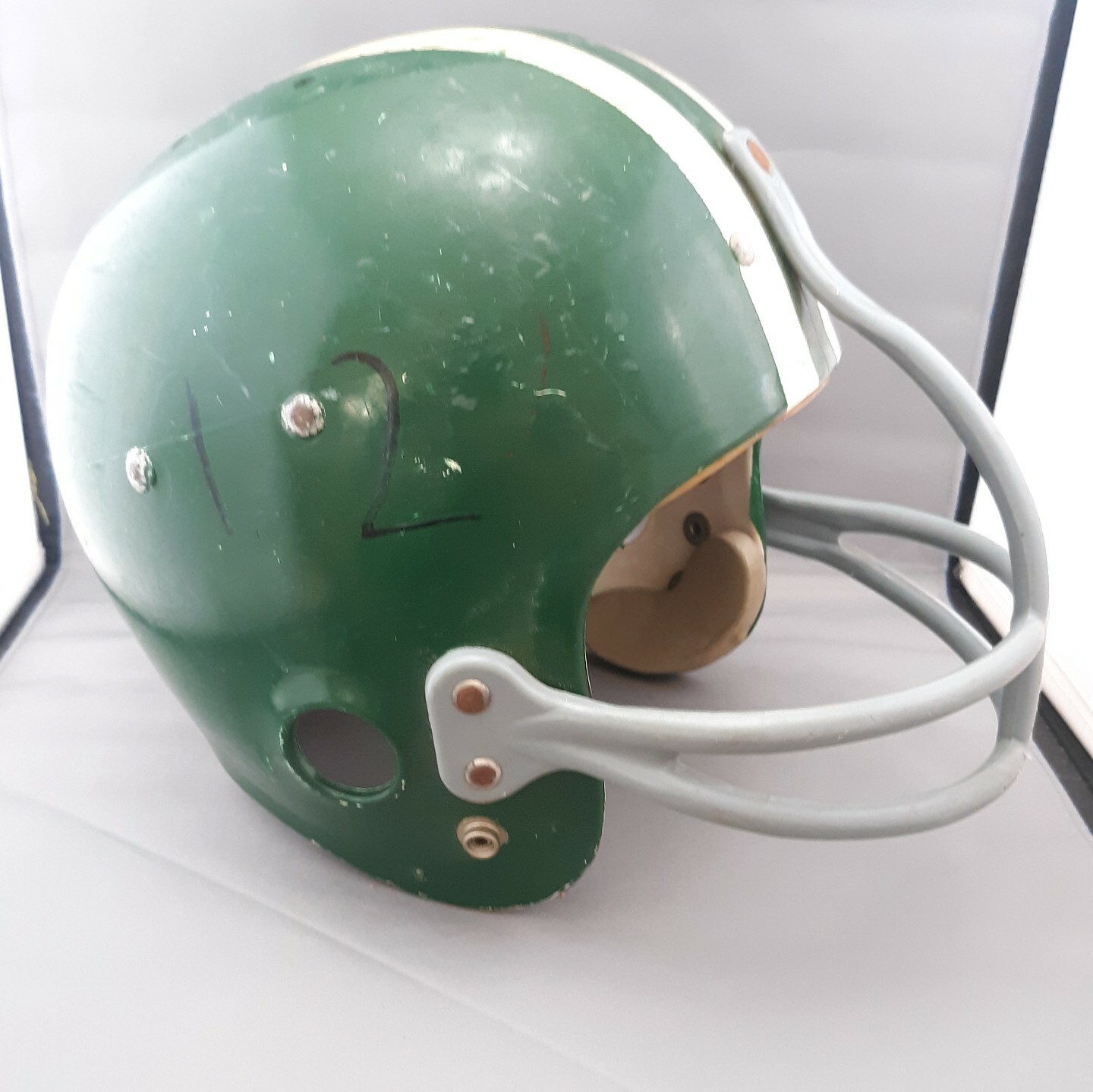 Vintage Football Helmet REACH 700 7¼7⅜. Lineman Face Mask Green eBay