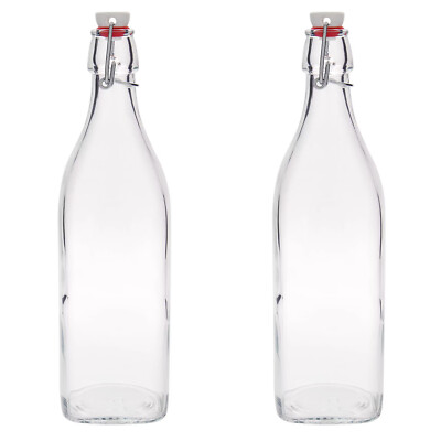 Clip Top Flaschen Glas Getränke Wasser Luftdicht Einkochen Schwenkdeckel 1 Liter 2er Pack