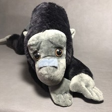 FAO Schwarz Plush Gorilla Black Stuffed Animal Very Soft and Clean 23"