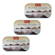 Icelandic Cod Liver Wild Caught  Slice 4oz. (PACK OF 3 CANS)