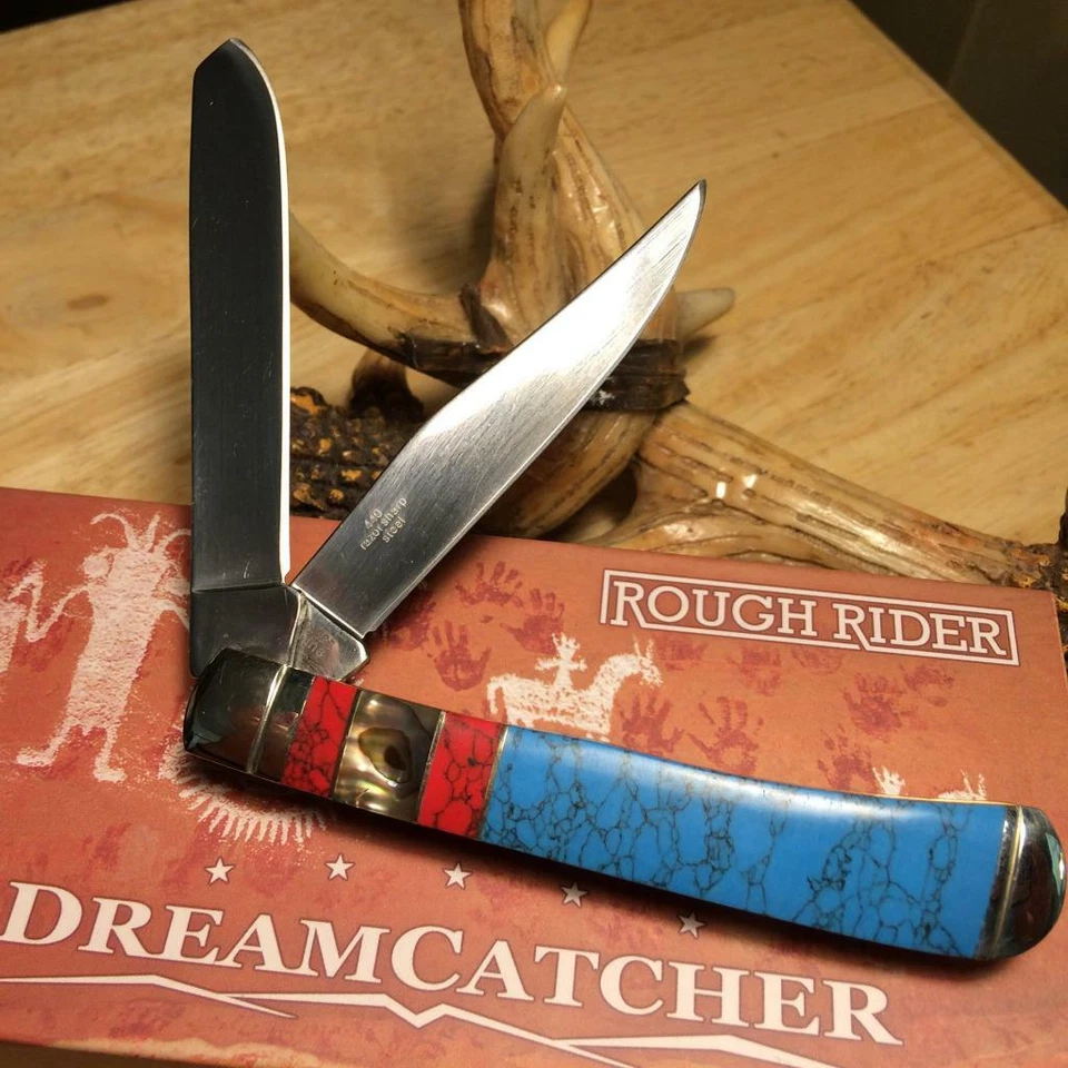 Navaja de bolsillo Rough Rider Dreamcatcher Trapper 4 1/8" RR1525 Foto 4 de 4