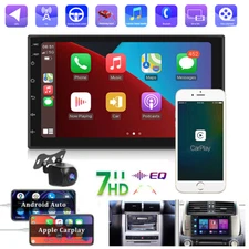 7" Double Din Car Stereo w/Apple Carplay Auto WiFi GPS MP5 Player  Radio+ Camera