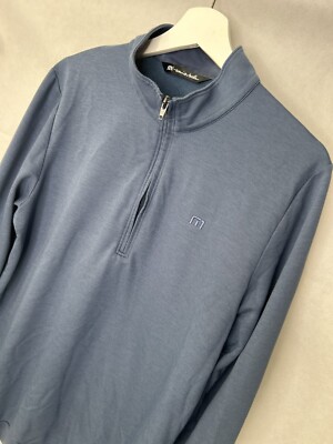 Travis Mathew Pullover Herren Meduim Blau Golfpullover 1/4 Zip Golfen