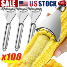 Stainless Steel Corn Cob Peeler Stripper Remover Kitchen Cutter Thresher Tool US