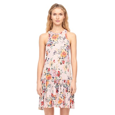 Rebecca Taylor| Rose Marlena Floral Linen Jersey Dress| Size Large | eBay