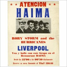 Rory Storm & The Hurricanes c.1964 Restaurant Haima Concert Billboard (Spain)