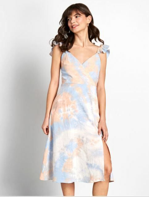 Pretty Femme Midi Cotton Dress in Xs - Sleeveless A-Line Festival