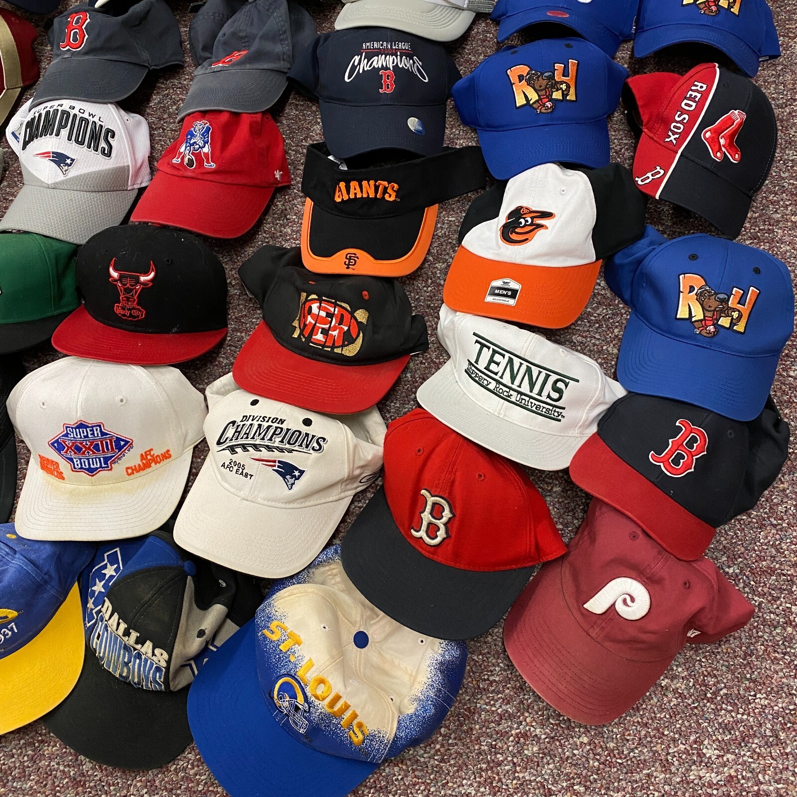 Vintage Hat Lot Baseball Caps Group 45 MLB NFL NBA Sports Vintage 80s