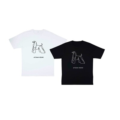 T-shirt Oversize UOMO ORIGAMI DOG AFGHAN HOUND cane DSHIRT cotone bio
