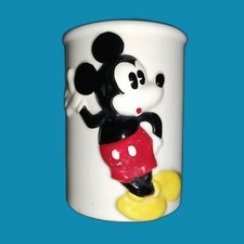 Vintage Disney Mickey Mouse Ceramic Toothbrush Holder Bathroom Decor Japan