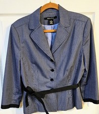 Women's Madison Studio Blazer, Short Style, Buttons, Ribbon Tie Size 14 Business