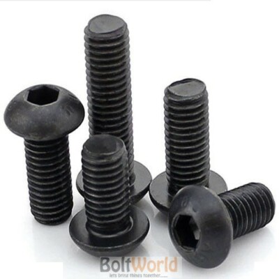 M8 M10 M12 BUTTON HEAD HIGH TENSILE ALLEN BOLT BLACK SOCKET SCREWS 10.9