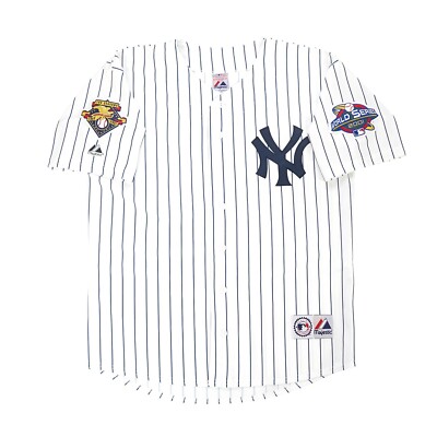 Derek Jeter 2001 New Yankees World Series Home White Jersey Men's