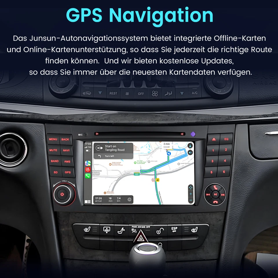 Für Mercedes Benz E-Class W211 W219 Autoradio Android14 GPS Nav WIFI CarPlay SWC - Bild 4 von 4