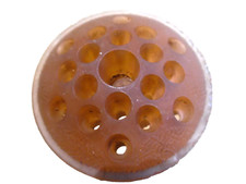 Vintage Frosted Pink Glass Flower Frog 18 Hole  Insert Hole Josef Inwald 