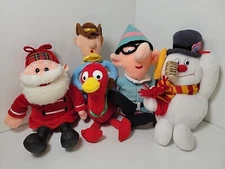 90's Rudolph Island Misfit Stuffins Toys Santa Elf Cowb Ostrich Frosty Ornaments
