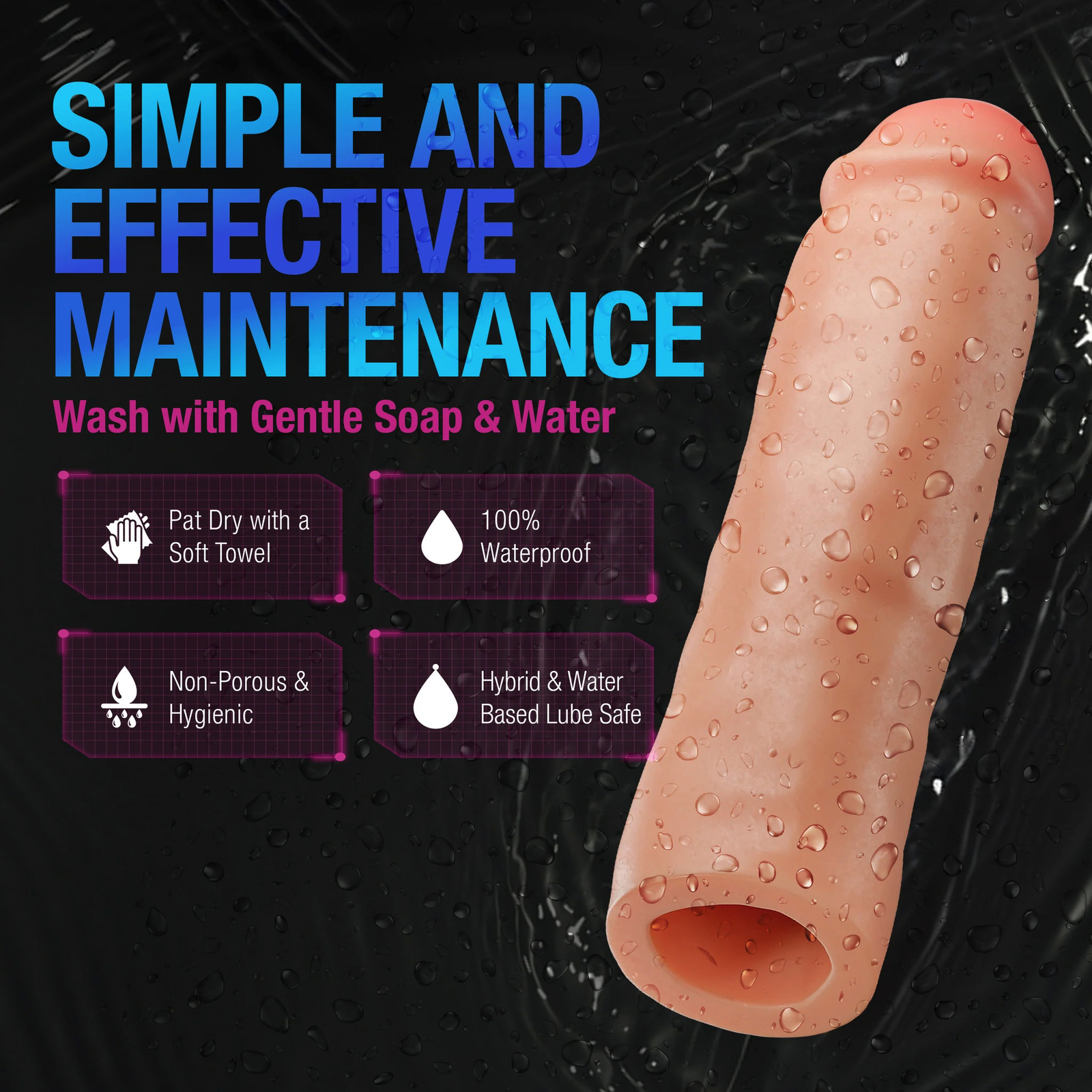 Performance Plus Add 3" Silicone Cock Sheath Penis Extension Extender Enlarger