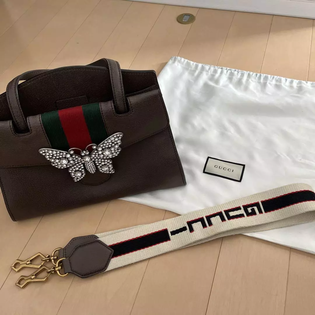 GUCCI sac totem papillon bijou sac à main marron #PE43W5
