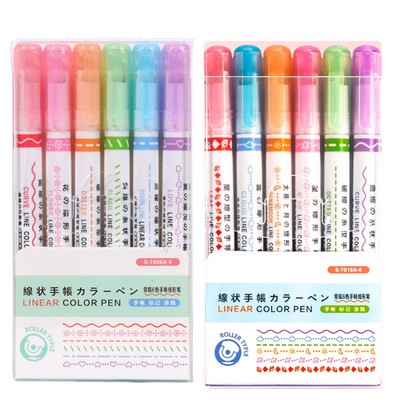 Handschriftstifte, verschiedene Formen, Marker, coole Stifte, 6 x farbige Markie