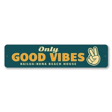 Only Good Vibes, Beach House Decorative Sign, Housewarming Metal Sign