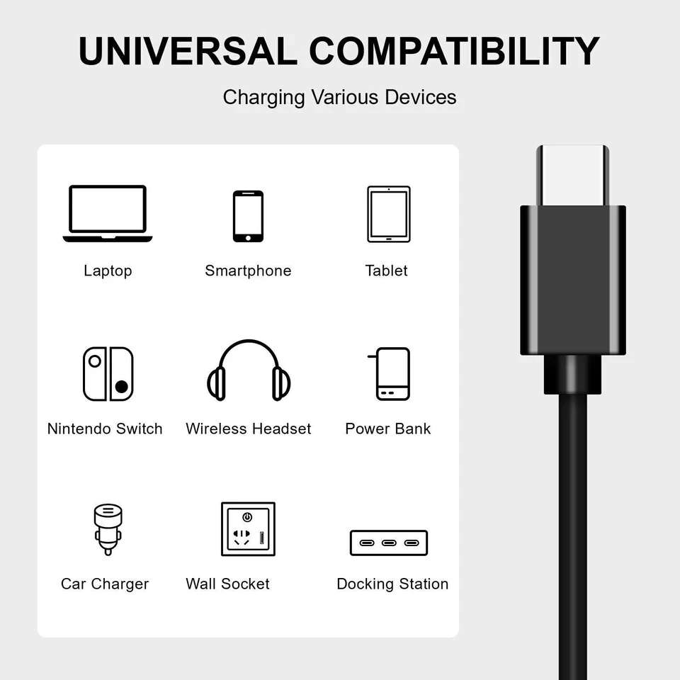 Lote de cables cargador de pared rápido PD tipo C para Samsung Galaxy A16 5G S24 FE S23 Foto 4 de 4