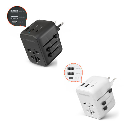 HyperGear WorldCharge Universal Travel Adapter with USB-C and Retractable Prongs