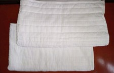 2 White Textured Quilted Pillow Shams, 34 x 20", Unbranded