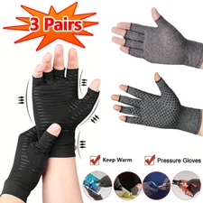 3 Pairs Compression Gloves Arthritis Carpal Hand Wrist Brace Support Pain Relief