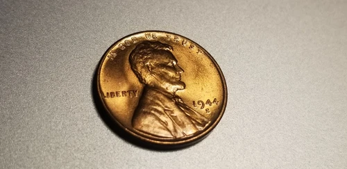 USA 1944 S Gem BU Red Small Cent Penny Id10.