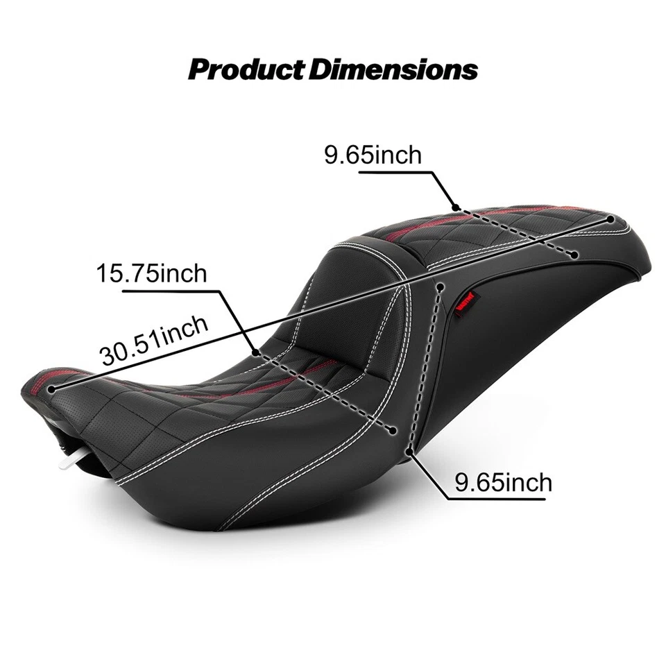 1-Piece Front Rear Seat For Harley Road Glide FLTR / Electra Glide FLHT 1997-07  Foto 2 de 4