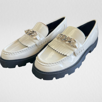 Nine West Women s Slip-On Round Toe Casual Loafers Off-White | Size 11