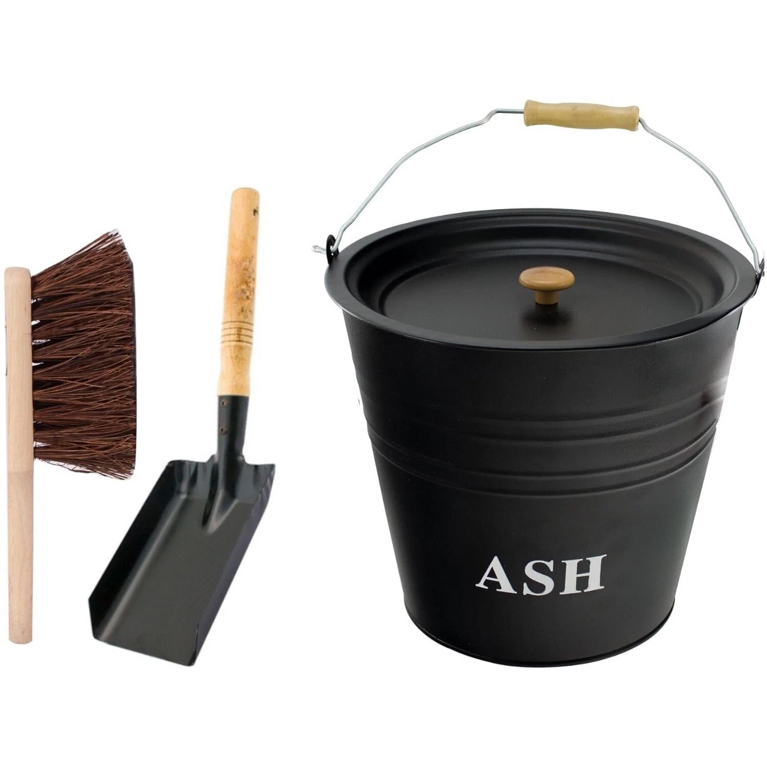 12L Ash Bucket with Shovel & Brush