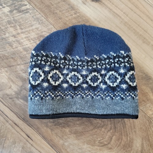 Men And Women's Thick Blue, White And Grey Beanie Acrylic Wool Hat - Picture 11 of 24