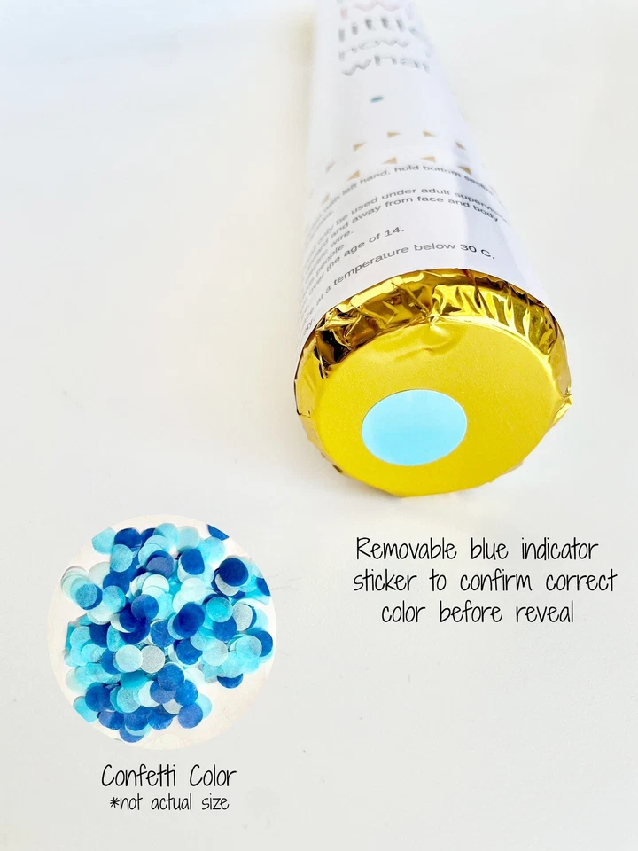 Cañones de confeti Gender Reveal - DISEÑO TWINKLE TWINKLE - Juego de 4 (2 azules/2 rosas) Foto 4 de 4