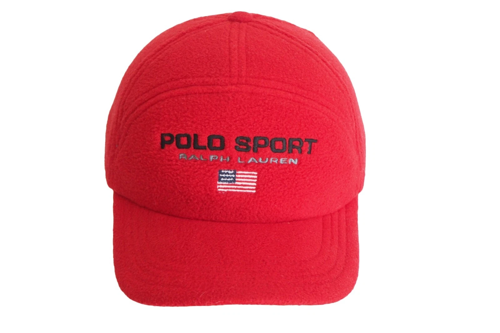 Vintage POLO SPORT by Ralph Lauren Fleece Cap big logo 90s USA casual hat red