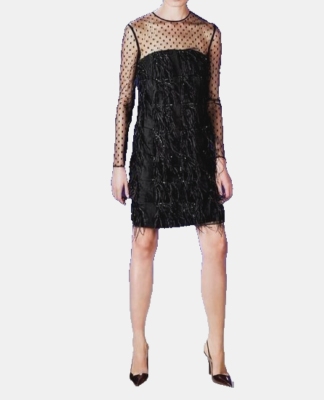 ostrich feather dress black Jennifer Hudson looks amazing in this black sequin, Ostrich feather mini dress