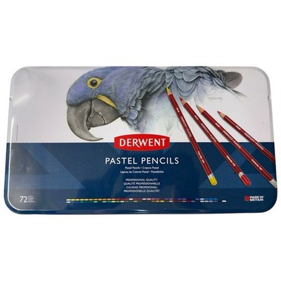 Derwent Pastel Pencils, 4mm Core, Metal Tin, 72 Count (32996)