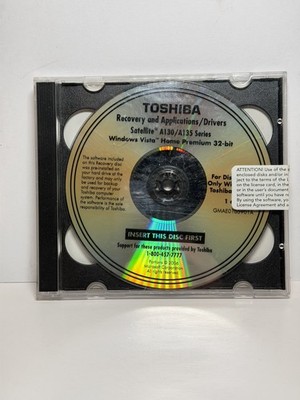 Toshiba Recovery and Applications Drivers Satellite A130 A135 Series 2 Disc 