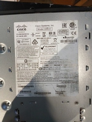 Cisco ISR4331 Rack Mountable Enterprise Router 1Gbps 2 LAN 1 WAN Ethernet RJ-45